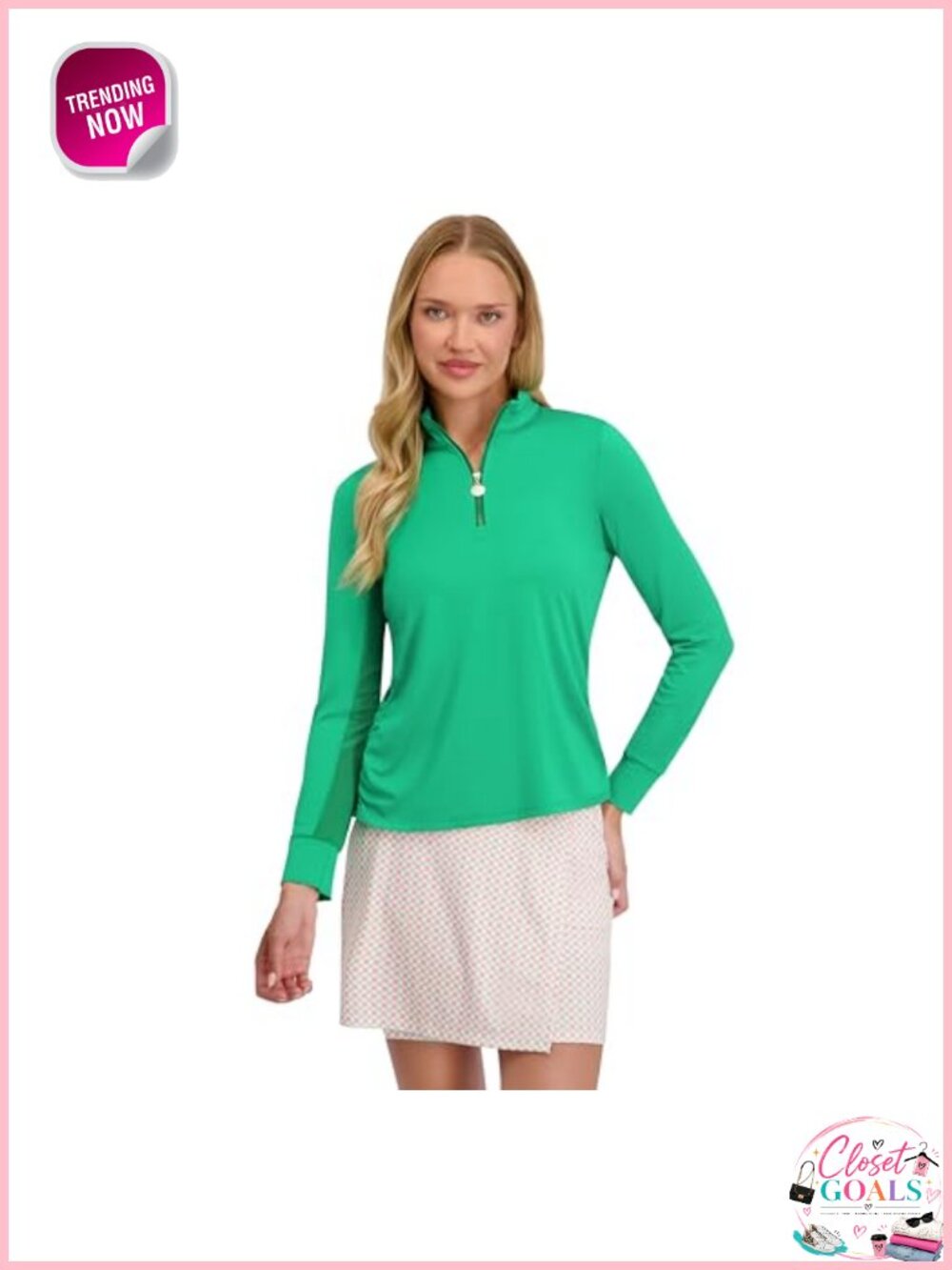 Women's Long Sleeve 1/4 Zip Mock Neck Pullover UPF 50 Performance Stretch